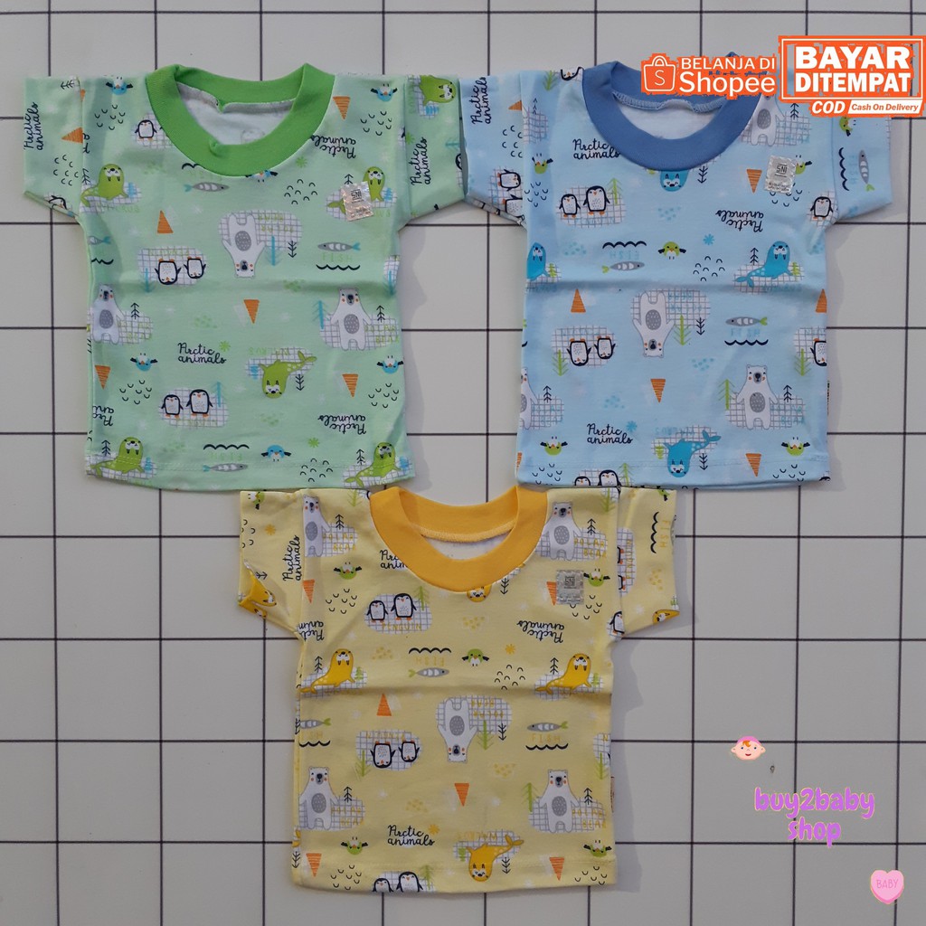 Kaos Oblong Bayi Balita Vinata Warna Motif 0-12 Bulan 3 PCS