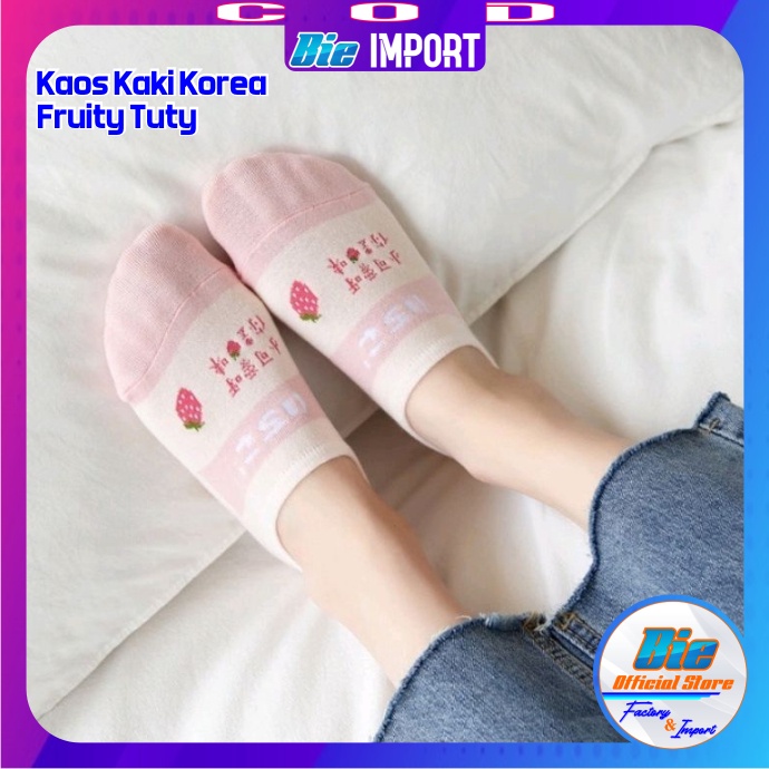 Kaos Kaki Korea Wanita Motif Buah Impor Best Seller