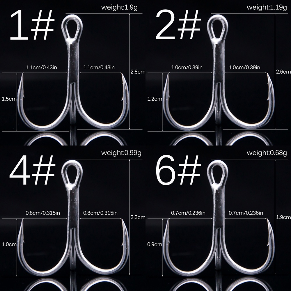 REBUY Fishing Tackle Treble Fishing Hooks Fishing Tools Fishing Hook Feathered Treble Hooks 1# 2# 4# 6# 8# 10# 12# for Carp Carbon Steel Pesca Saltwater Barbed Fishhooks With Feather