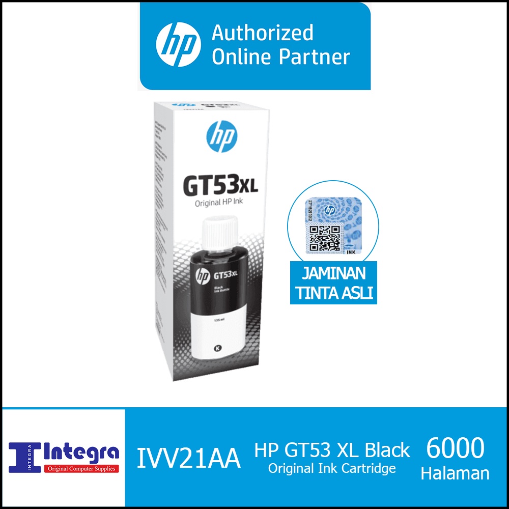 Tinta HP GT 53 XL Black Original Ink Bottle - 1VV21AA GT53XL HP Ink tank 115 315 415 Smart Tank 210 500 515 520 580 615 670 720 750