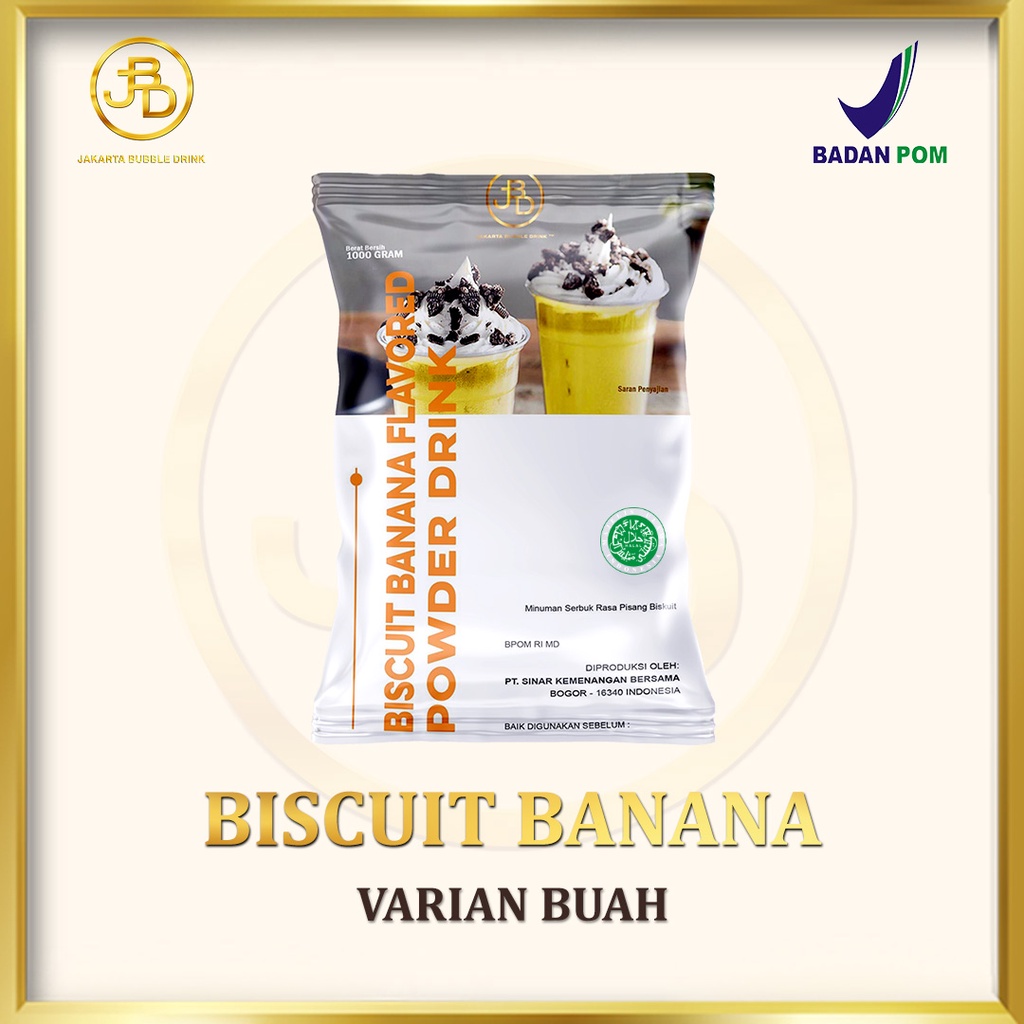 Bubuk Minuman Premium BISCUIT BANANA -Jakarta Bubble Drink | BPOM&amp;HALAL