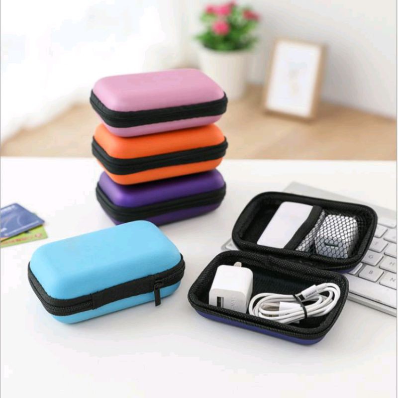 Dompet headset besar karakter pouch wadah handsfree charger kotak kabel casan serbaguna