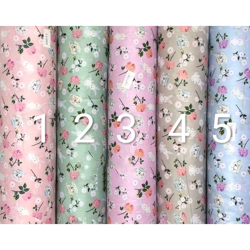 KAIN BAHAN KATUN JEPANG TOKAI SENKO MOTIF KARAKTER BUNNY KELINCI LUCU
