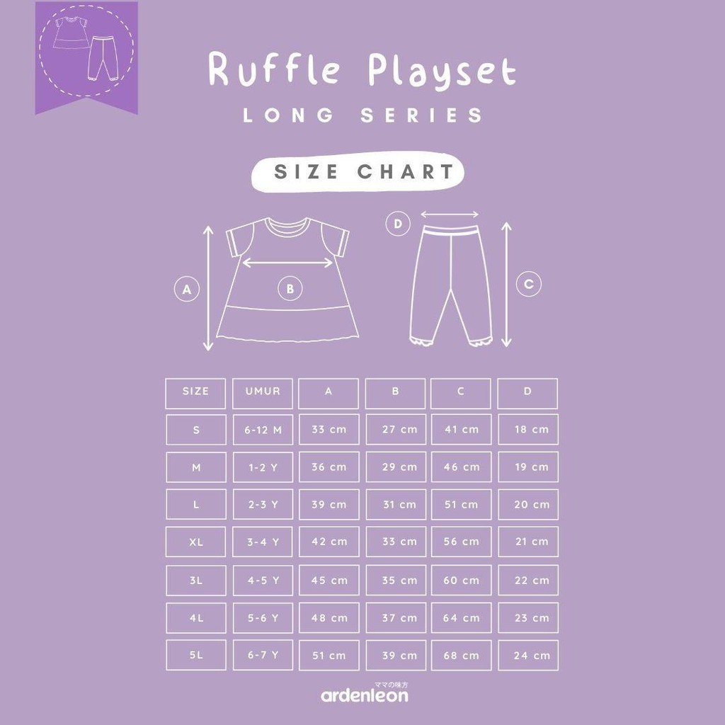 ARDENLEON Ruffle Playset Long Series / Setelan Baju Bayi Anak