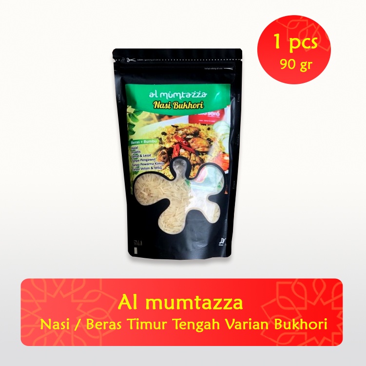 

Al Mumtazza Nasi Beras / Makanan Instan Varian Bukhori 90gr (Beras Timur Tengah)