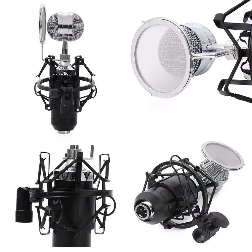 MICROPHONE KONDENSER BM-8000 SHOCK PROOF MOUNT KARAOKE LIVE MUSIC MUSIK TERBAIK PROFESSIONAL