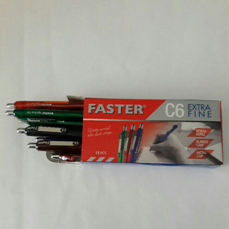 

Pulpen cetek FASTER C6 (hitam)