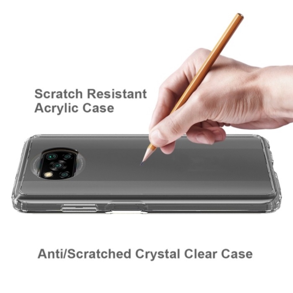 CLEAR CASE ACRYLIC Xiaomi Redmi note 10 PRO Note 9 pro Poco X3 pro Anti Impact Crack Bening