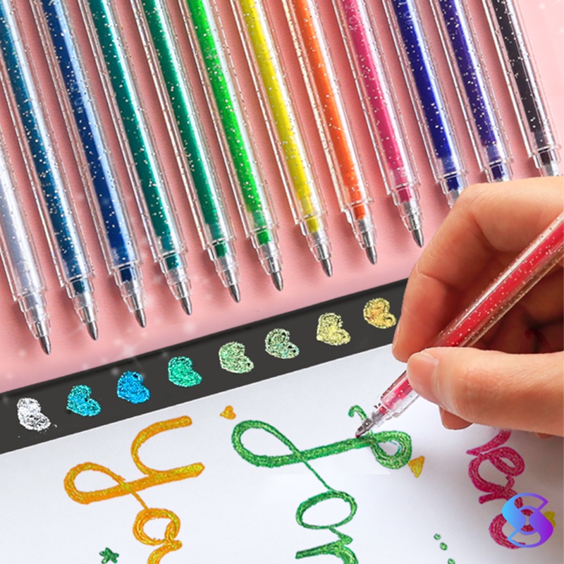 

Warna colorful shining gelpen pulpen Colorful Gel Pen / Gel Pen for art design-Suning Mall