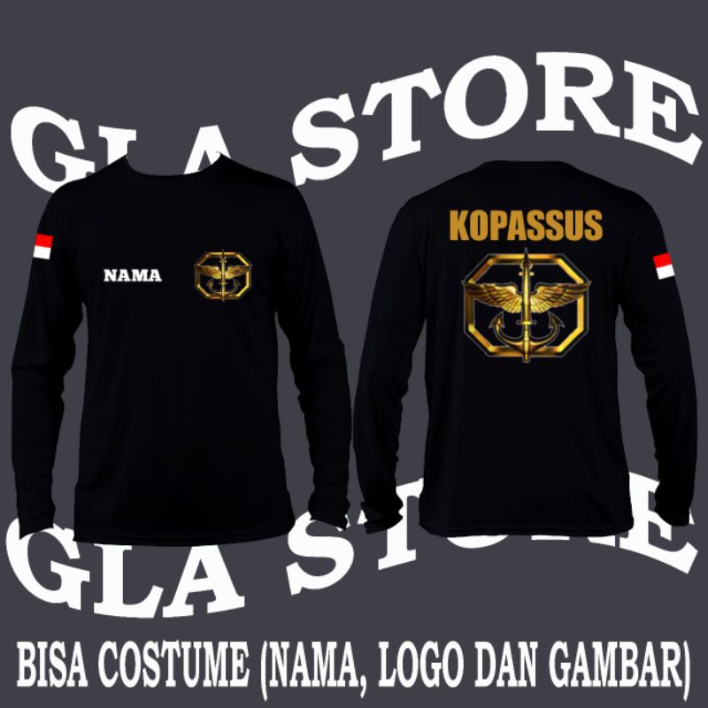 KAOS KOPASSUS TANGAN PANJANG | BAJU KOPASUS TNI | KAOS KATUN