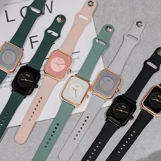 COD Jam Tangan Wanita Pria Couple Kotak Persegi Elegant Keren Kekinian Analog Strap Rubber  Untuk Anak Remaja dan Dewasa Original Premium Watch Brands Hampers Kado tidak Digital Led RM028 Terlaris Termurah Anti Air Harga Murah Promo Grosir