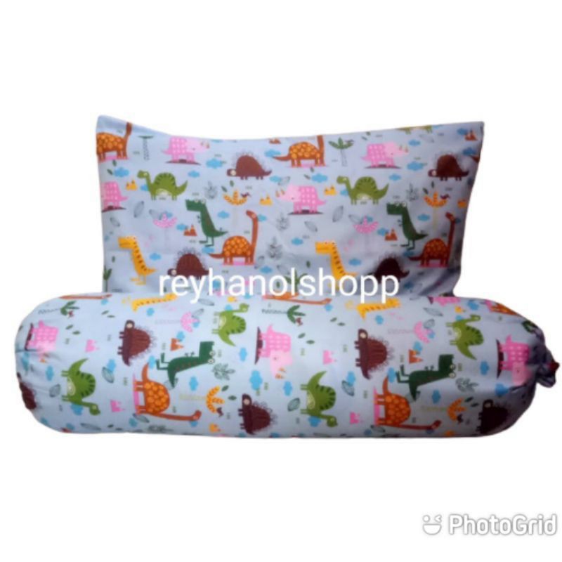 Sarung bantal sarung guling set motif karakter size: 45x60/32x90