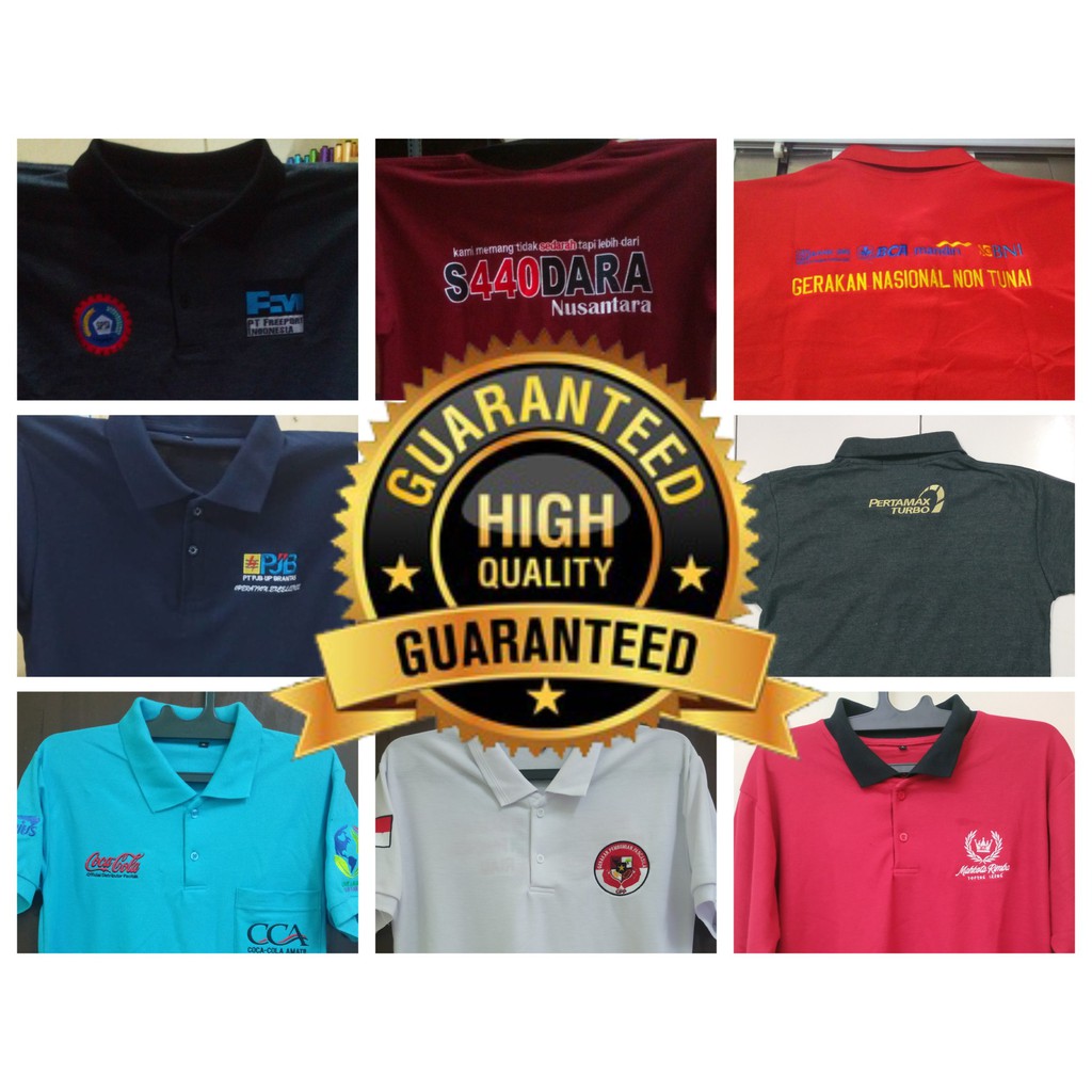 Kaos Poloshirt Bordir Satuan Polo Shirt Custom Bordir Baju Kaos Kerah Poloshirt Murah Terlaris Polo