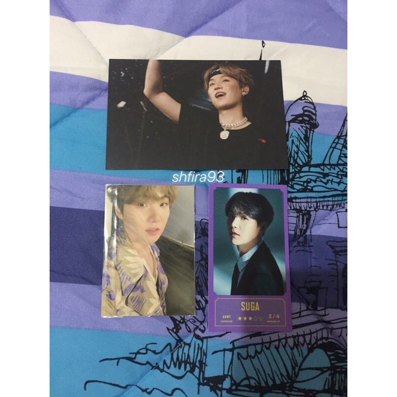 BTS SUGA PC CLIPBOARD MUSTER + BBC MESSAGE PHOTO + POSTCARD BREAK THE SILENCE (SET)