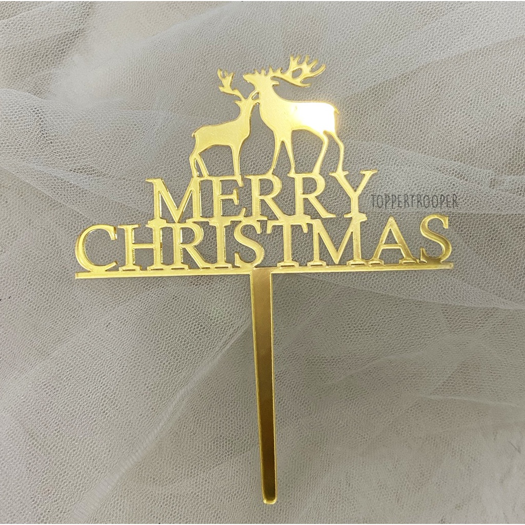 Topper Natal | Topper Kue Natal | Cake Topper Christmas AKRILIK | Hiasan Natal | Dekorasi Natal