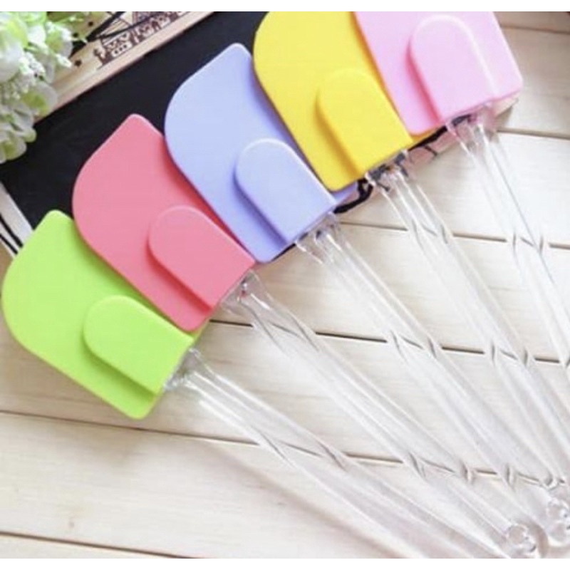 Sutil Spatula Kue Silikon Silicone  Food Grade Baking Kue Tahan Panas Random SMALL