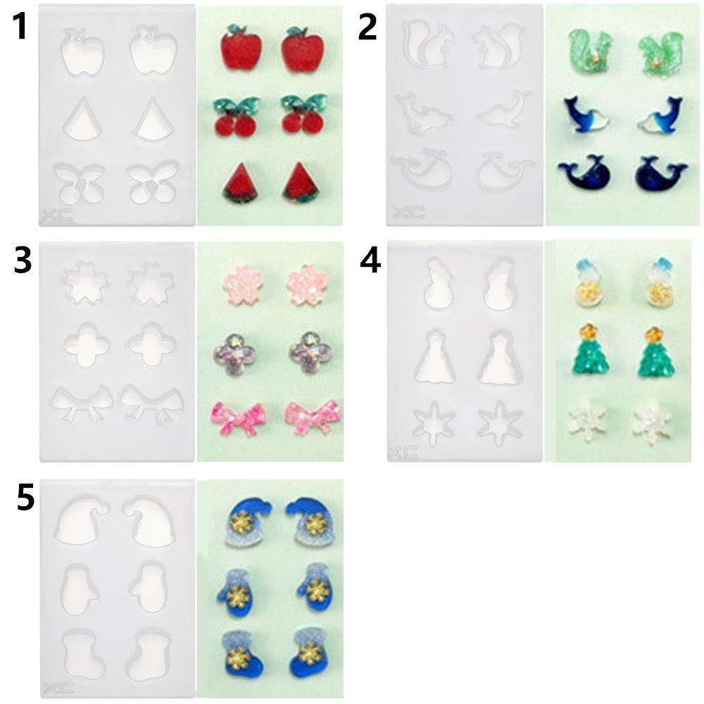 R-flower Resin Silicone Cetakan Natal Tetes Lem Gantungan Kunci Kalung Liontin Mould