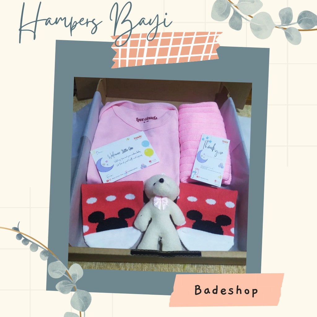 hampers baju bayi Unisex / kado bayi  / kado sepatu bayi / parsel murah /hampers baby/ kado baby / hampers bayi / hampers new born / kado lahiran / hampers lahiran / hampers / kado-Hemat Pink KM