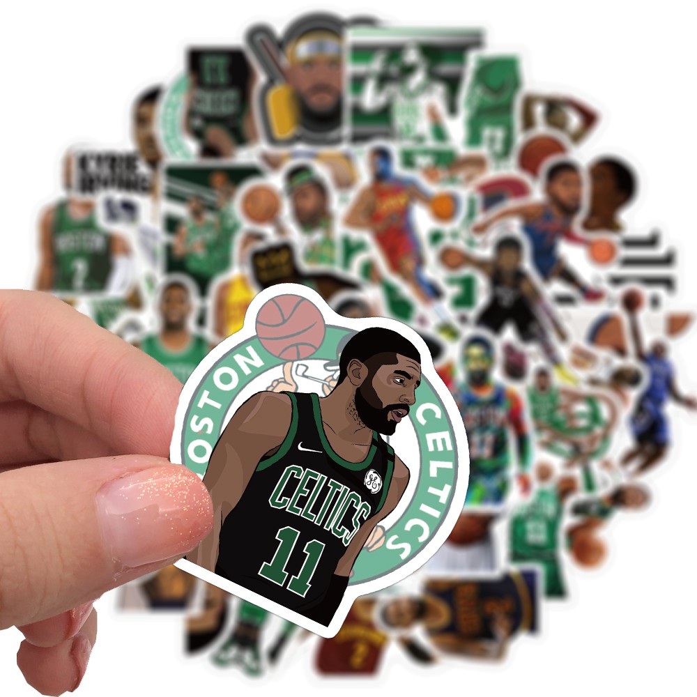 50pcs Stiker Graffiti Nba Star Kyrie Irving Bahan Pvc Anti Air Untuk Laptophelm