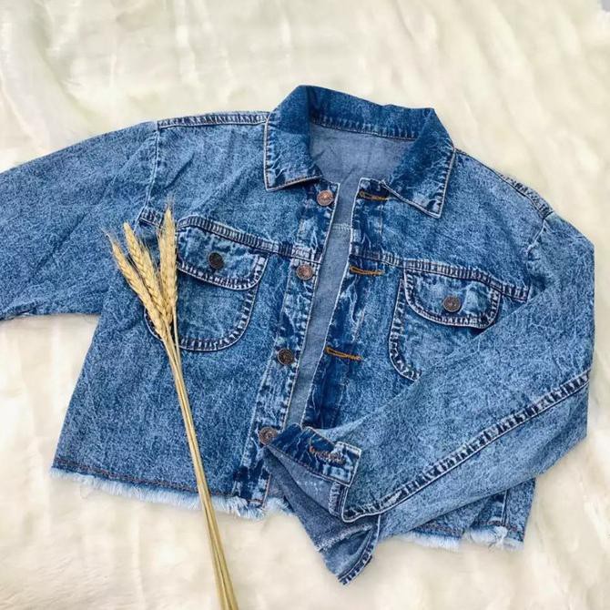 JAKET JEANS WANITA CROPTY RAWIS CROP / DENIM JAKET