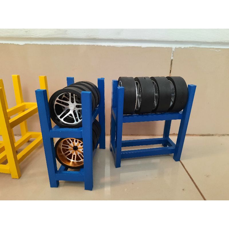 Rak ban tamiya diorama/diecast 1:24 aksesoris bengkel