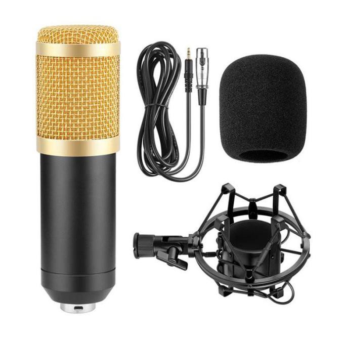 Mikrofon Mic Youtuber Condenser Bosstron BM 800 Microfon Kondenser Studio bm800 dengan Shock Proof Mount