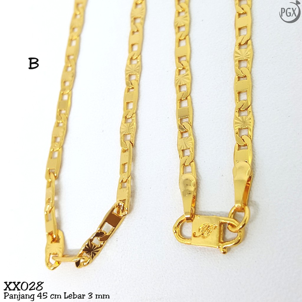 PGX Kalung Pria Wanita Xuping Perhiasan Lapis Emas Aksesoris Fashion Premium - XX028