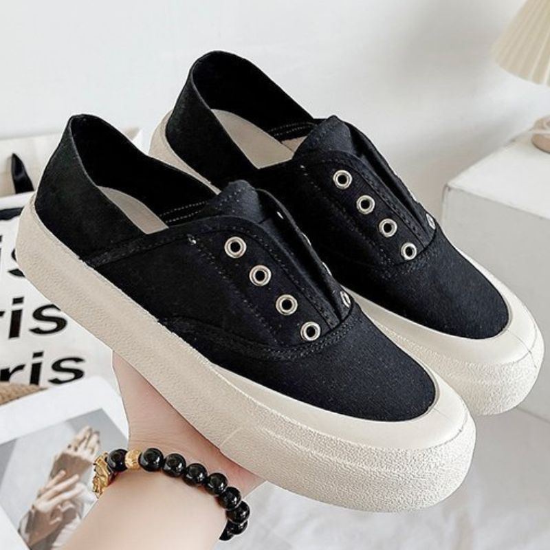 8092 Sepatu Canvas Wanita Putih Fashion Korea Sneakers Import Cewek Kanvas