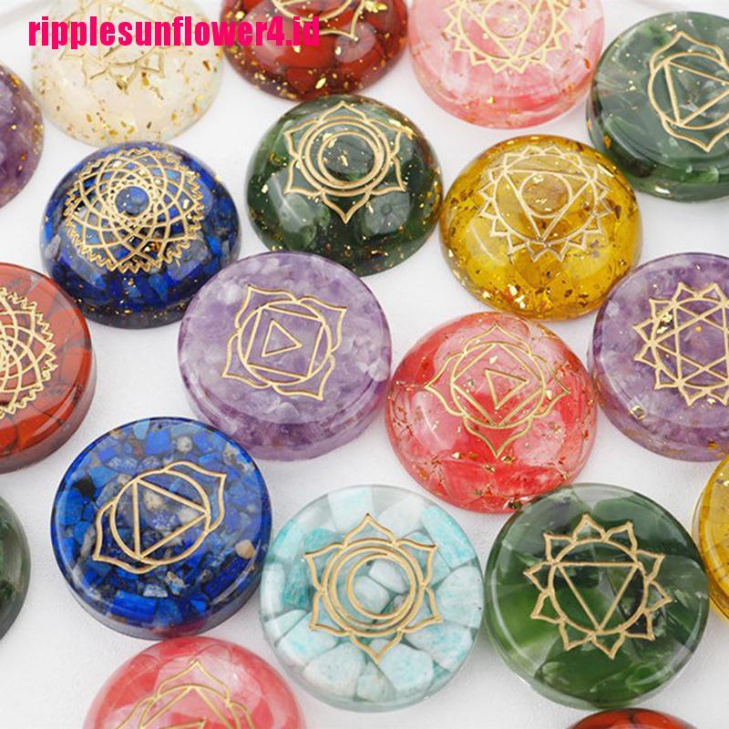 2pcs Cetakan Resin UV 7 Chakra Bahan Silikon Untuk Liontin Perhiasan