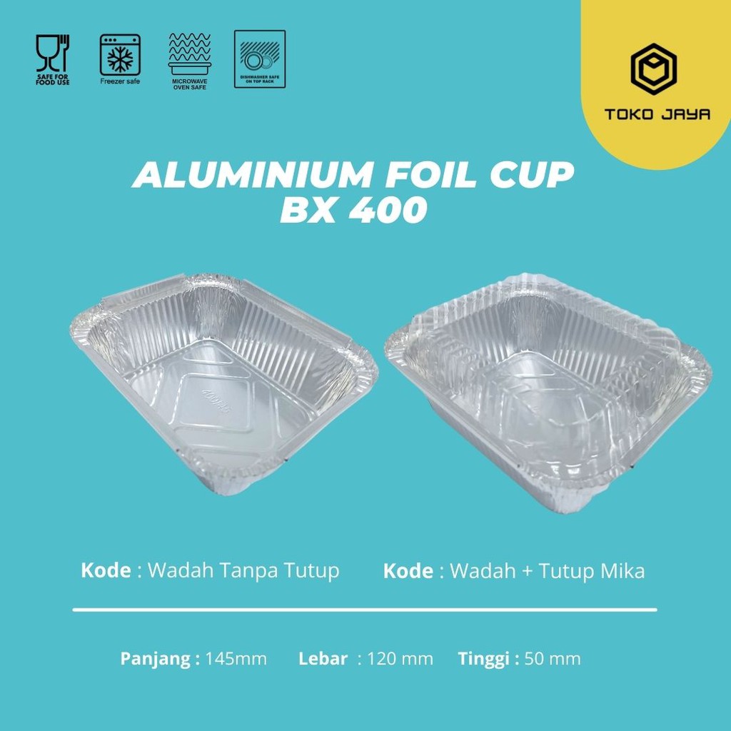 ALUMINIUM FOIL CUP BX 400 + TUTUP / READY STOCK - DI JAMIN BAGUS