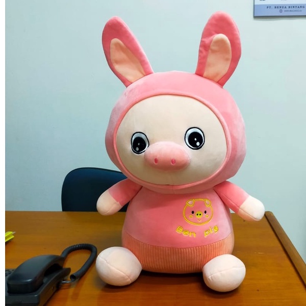 Boneka Pig Kostum 45cm/15&quot;/boneka babi lucu/boneka animal/Pig Kostum Strawberry Nanas