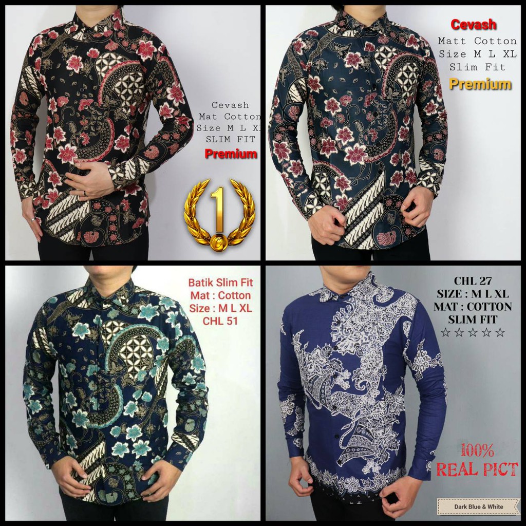 CBL 1115 HEM KEMEJA BATIK PRIA SLIM FIT LENGAN PANJANG COLIN DION