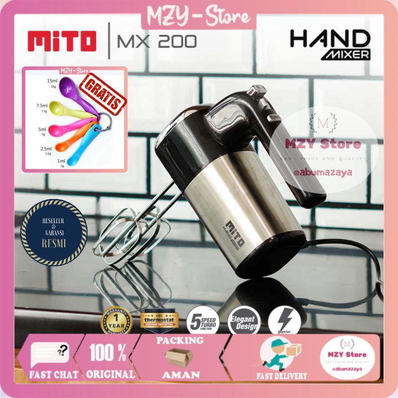 Mito MX 200 Hand Mixer Mixer Tangan Mito MX200 - Garansi Resmi (FREE Sendok Takar)