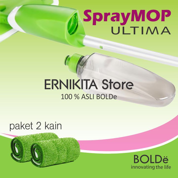 BOLDe SPRAY MOP ULTIMA 2 KAIN MICROFIBER - Alat Spray Lantai Cara Kering