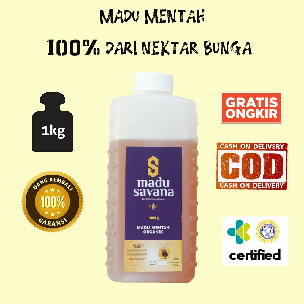 

Madu Mentah Murni 1KG Asli Dari Nektar Bunga