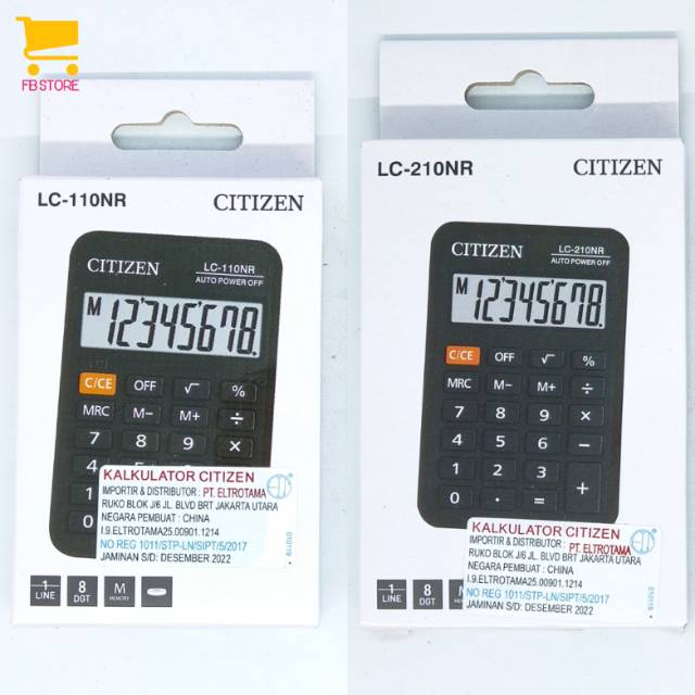 

Kalkulator citizen LC-110NR / 210NR 1line display 8digits ORIGINAL