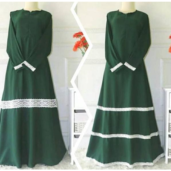 Lagi Tren.. GAMIS Renda 1 & Renda 3 °HIJAU BOTOL°