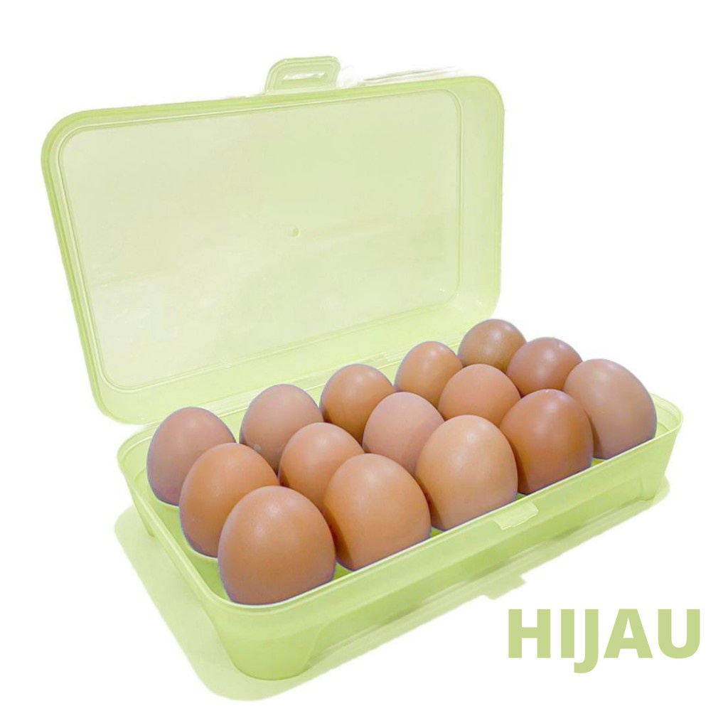 [DZS] TEMPAT WADAH TELUR ISI 15 SEKAT KOTAK TELOR EGG BOX STORAGE PENYIMPANAN