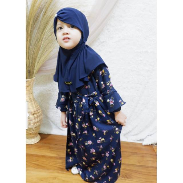 Gamis anak NAURA KLAMBY GAMIS KARINDANGAN NAVY
