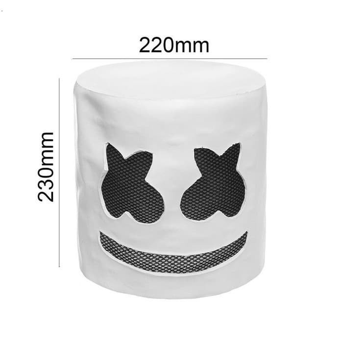 Topeng Model Marshmello dengan Lampu LED