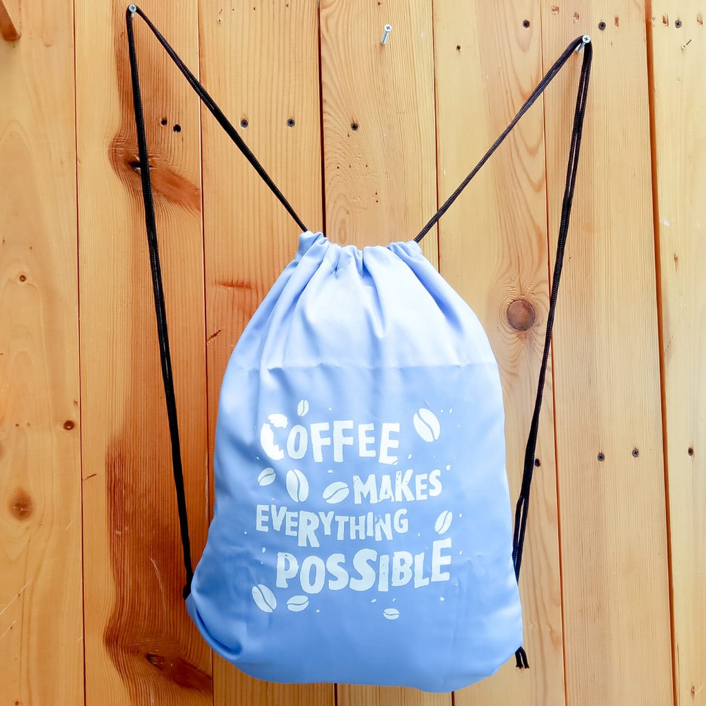 STRINGBAG TAS RANSEL SERUT SABLON COFFEE MAKES |bahan drill halus premium