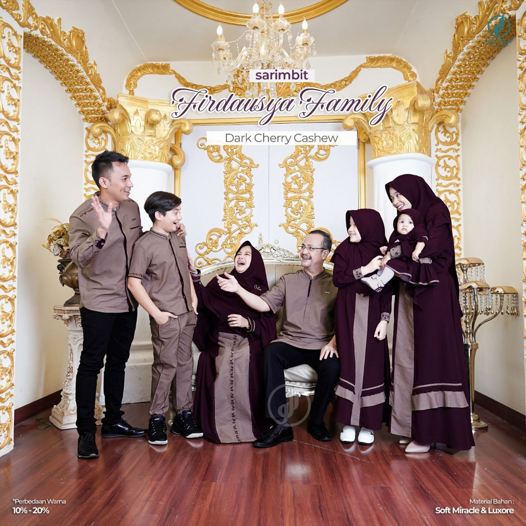 SARIMBIT FIRDAUSYA FAMILY SERIES ORIGINAL BY ALWAHIJAB DARK CHERRY CHASEW SET SERAGAM KELUARGA COUPL