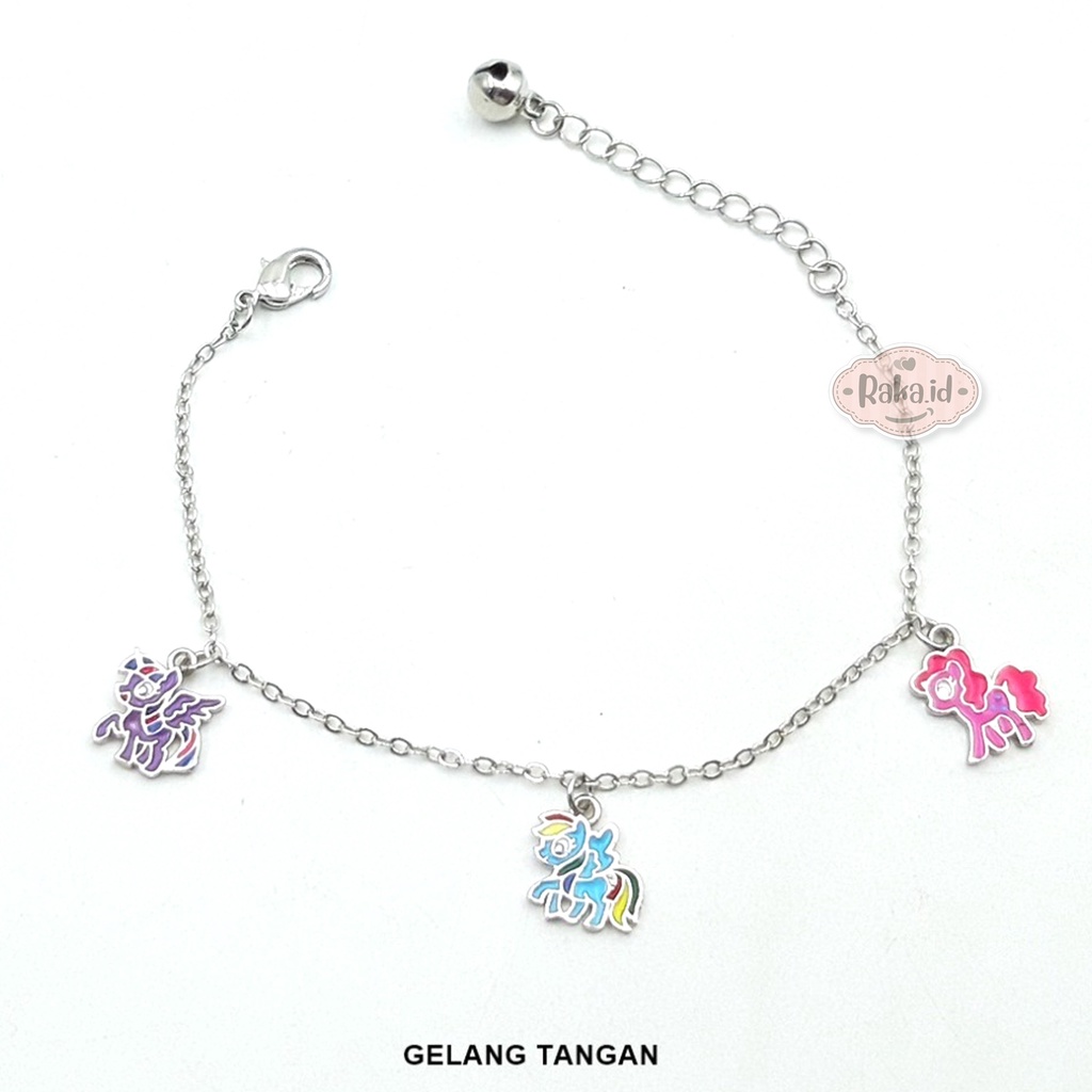 Gelang Tangan Anak Little Pony Unicorn Perhiasan Anak Lapis Emas 18k 739