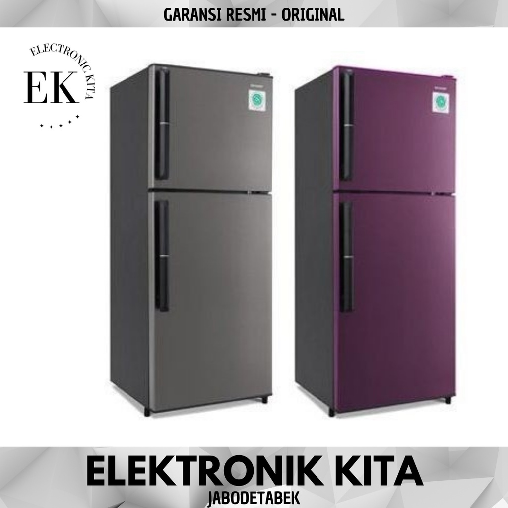 KULKAS SHARP 2 PINTU 256 L SILVER MERAH LOW WATT AG+ ION LOW WATT SJ326GC SD SR BEKASI 326GC SJ 326 