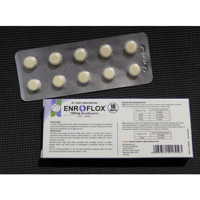 TERMURAH Obat Anjing Kucing Enroflox 10 Tablets Asli