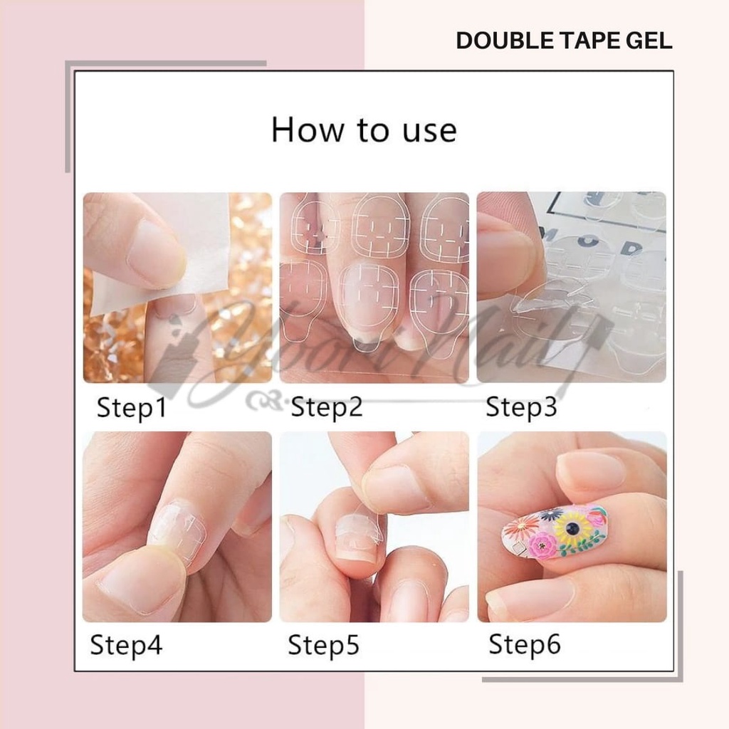 Double tape gel fake nails doubletape kuku palsu lem kuku nail gel glue murah