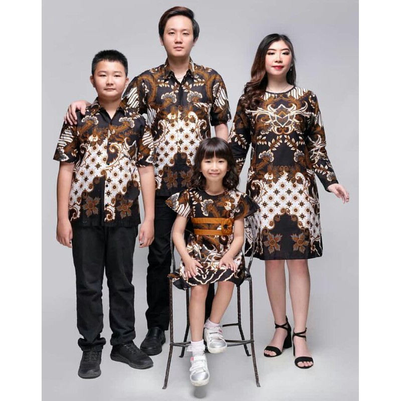 Batik tunik couple keluarga sv hitam