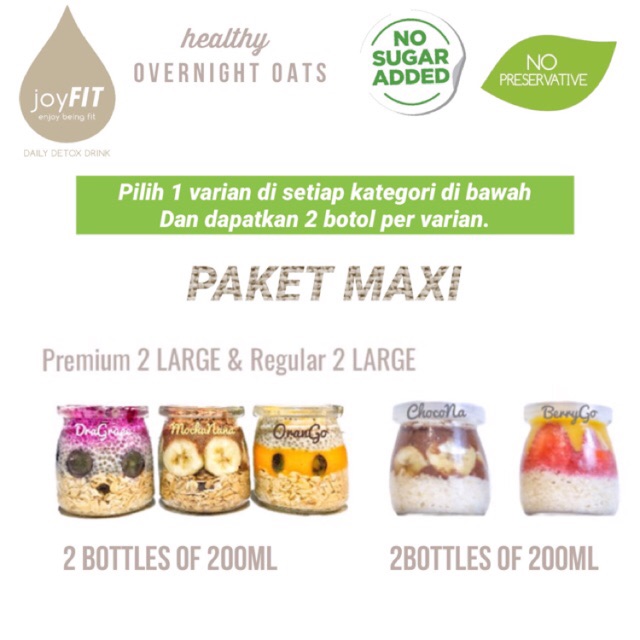 

PO H-1 Overnight Oats Paket MAXI 2 Premium 2 Reg