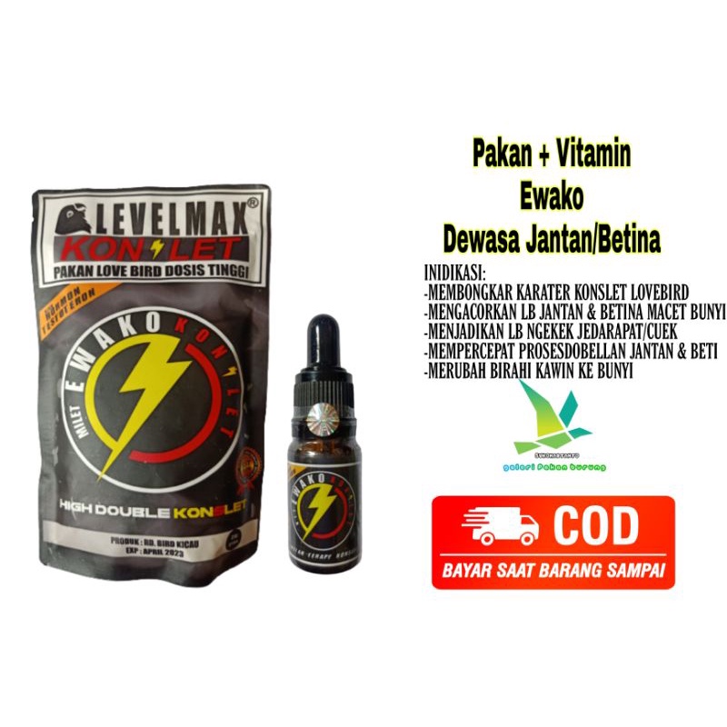 Pakan dan Vitamin Love Bird Dewasa Konslet Ewako Bf
