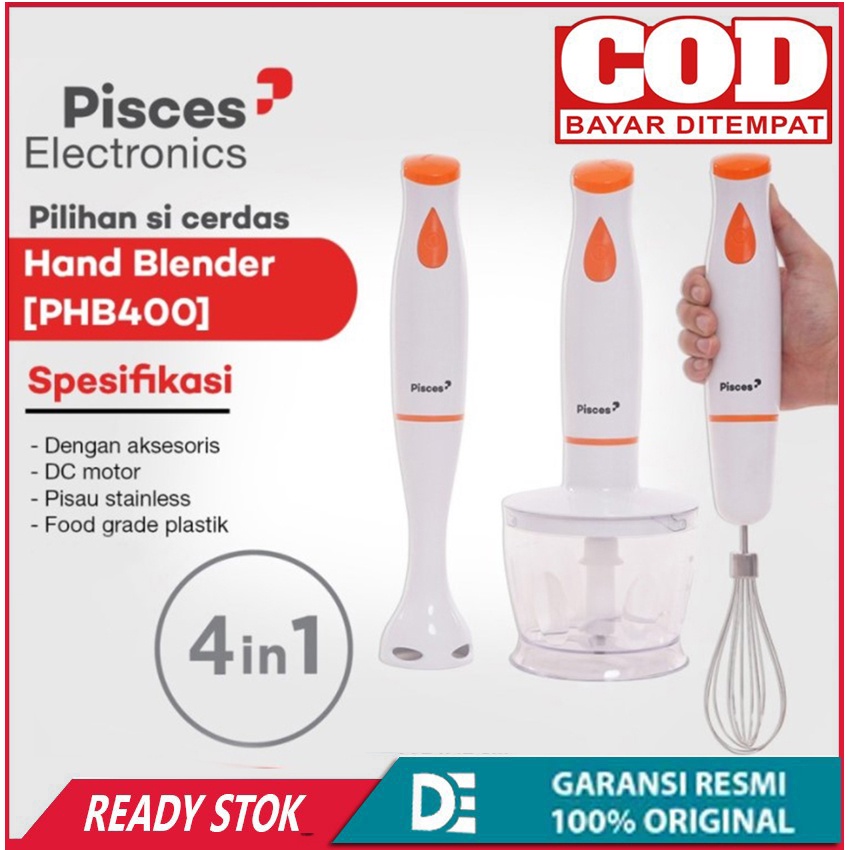 Hand Blender Chopper Satu Set Pisces PHB-400 Chopher/Blender/Pengocok ( shaker )